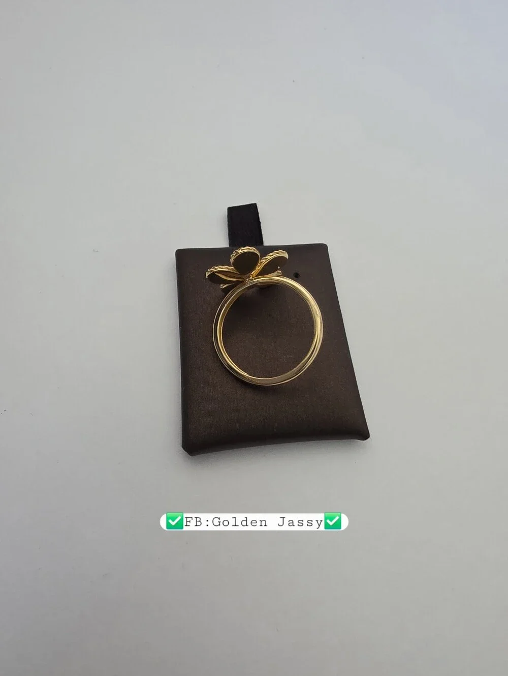18K Real Gold Flower w/ Stone Ring 6